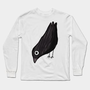 Cute crow illustration Long Sleeve T-Shirt